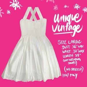 Unique vintage ivory dress with cross-cross straps